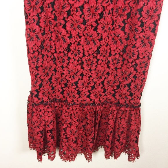 Alexia Admor Floral Lace Sheath Dress Peplum Hem - Picture 5 of 8